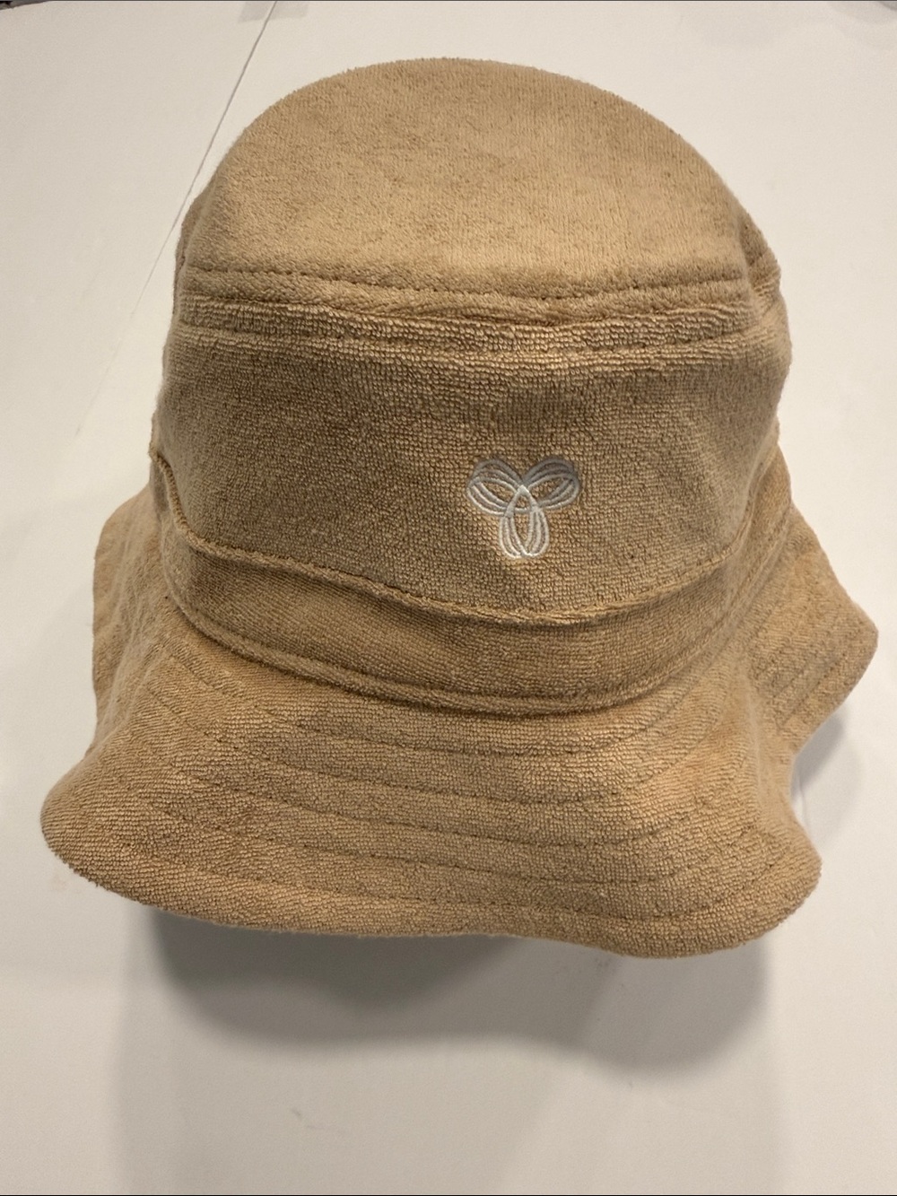 TNA Tan Terry Cloth Bucket Hat with Embroidered Logo M/L